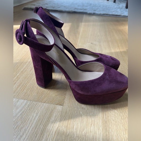 Veronica Beard Suede Magda Platform heels in Merlot